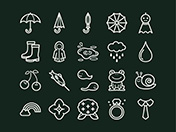 【6月の情景】線画アイコン-A（黒板）