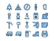 【アウトドア】線画アイコン（青）