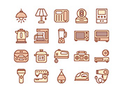 【住宅・家電B】線画アイコン（茶）