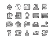 【住宅・家電B】線画アイコン（白黒）