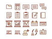 【ビジネス・事務】線画アイコン（茶）