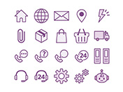 【ビジネス・EC】線画アイコン（紫）