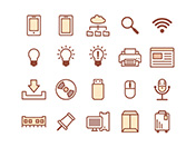 【ビジネス・IT】線画アイコン（茶）