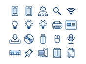 【ビジネス・IT】線画アイコン（青）