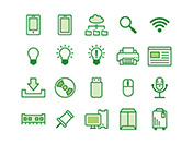 【ビジネス・IT】線画アイコン（緑）
