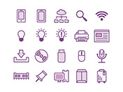 【ビジネス・IT】線画アイコン（紫）