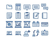 【ビジネス・事務】線画アイコン（青）