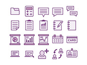 【ビジネス・事務】線画アイコン（紫）