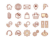【ビジネス・EC】線画アイコン（茶）