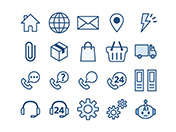 【ビジネス・EC】線画アイコン（青）