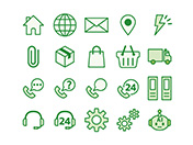 【ビジネス・EC】線画アイコン（緑）