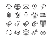 【ビジネス・EC】線画アイコン（灰）