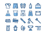 【教育・学校B】線画アイコン（青）