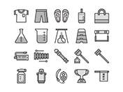 【教育・学校B】線画アイコン（モノクロ）