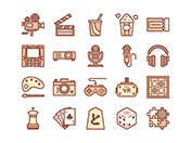 【エンタメA】線画アイコン（茶）