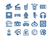 【エンタメA】線画アイコン（青）