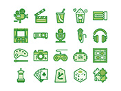 【エンタメA】線画アイコン（緑）