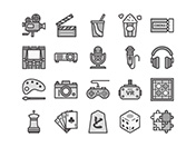 【エンタメA】線画アイコン（モノクロ）