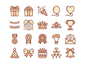 【セレモニーA】線画アイコン（茶）