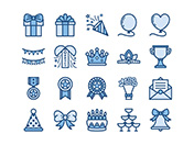 【セレモニーA】線画アイコン（青）