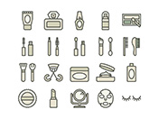 【美容・化粧】線画アイコン（セージ）