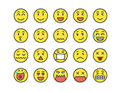 【表情・感情A】フェイスアイコン