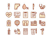 【医療・診断】線画アイコン（茶）