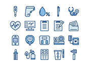 【医療・診断】線画アイコン（青）