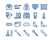 【医療・処置】線画アイコン（青）