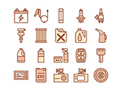 【車両・メンテ】線画アイコン（茶）