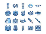 【車両・動力】線画アイコン（青）