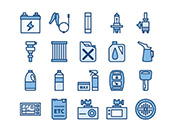 【車両・メンテ】線画アイコン（青）