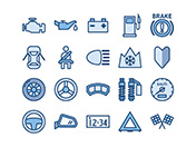 【車両・安全】線画アイコン（青）