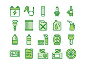 【車両・メンテ】線画アイコン（緑）