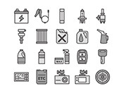 【車両・メンテ】線画アイコン（白黒）