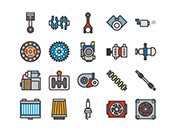 【車両・動力】線画アイコン（カラー）