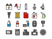 【車両・メンテ】線画アイコン（カラー）