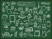 ゆるい手描きイラストカフェ-2（黒板）