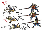 合戦場での足軽「ワー」