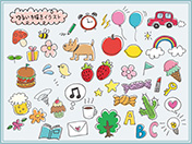 ゆるい手描きイラストセット-1