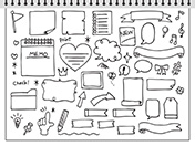 手描きあしらいセットA-2（モノクロ）