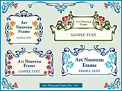 アールヌーボー風フレームセット-1