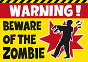 ゾンビに注意ポスター-1（A4横）