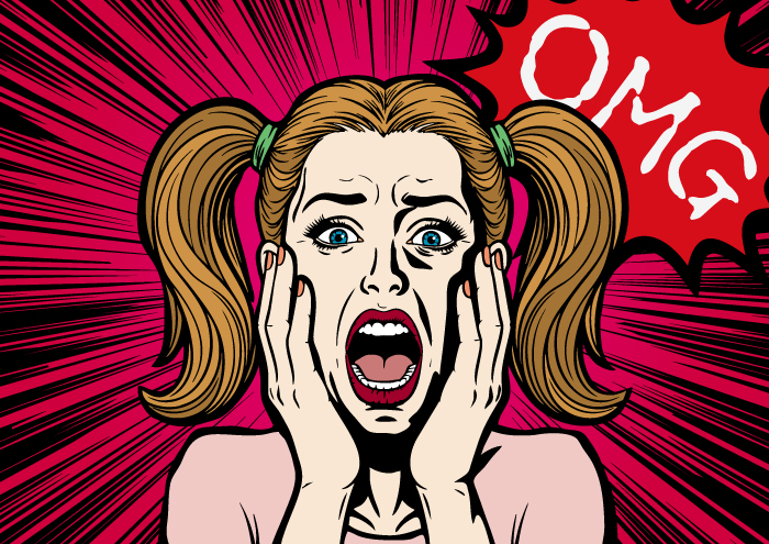 アメコミ風驚く人のOMG