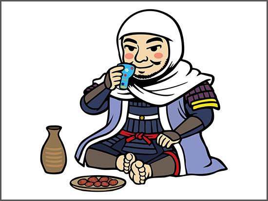 お酒を呑んでる上杉謙信