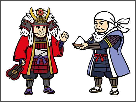 上杉謙信が武田信玄に塩を送るイラスト