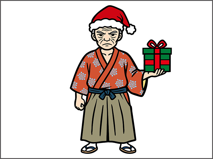 サンタ帽を被った松永久秀