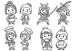 子供職業体験（白黒）-6