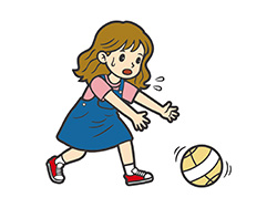 ボールを追いかけて道に飛び出す少女