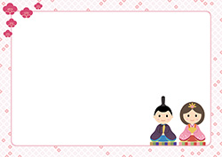 シンプルな雛祭り背景-9（A4横）